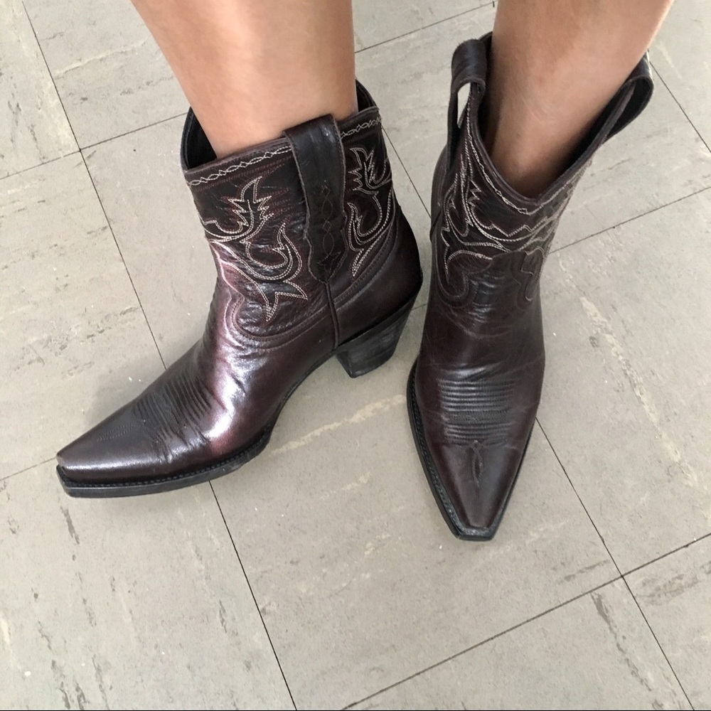 Cowgirl Real Leather Brown booties
